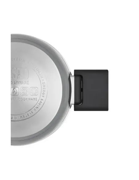 Olla Resto 5,8 Lts Asas Plegables-Tapa Vidrio Templado 24 Cm Induccion Acero Inox