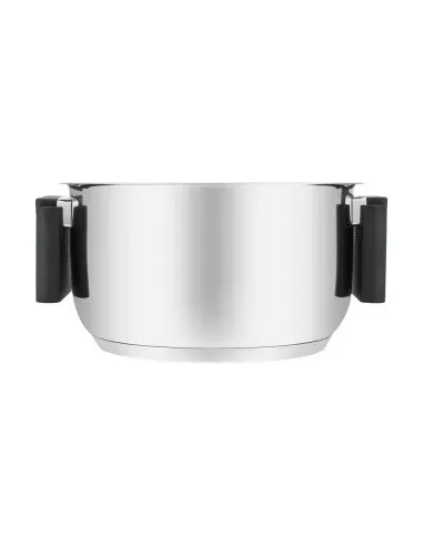 Olla Resto 5,8 Lts Asas Plegables-Tapa Vidrio Templado 24 Cm Induccion Acero Inox
