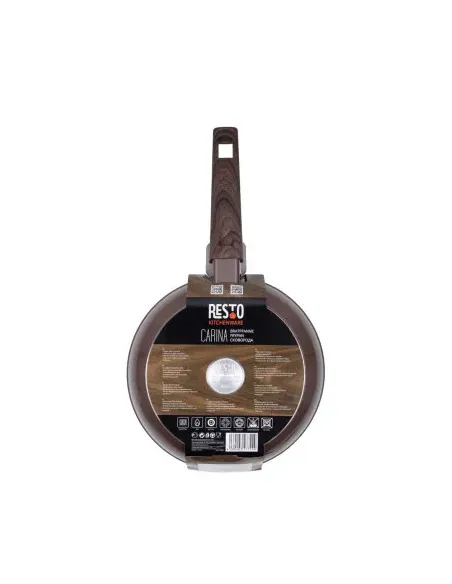 Sarten Resto Antiadh. De Marmol 22cm Ancho 4.4cm Alto Aluminio Forjado-Mango Madera Todo Tipo De Cocina Negro