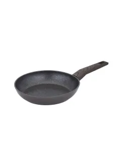Sarten Resto Antiadh. De Marmol 22cm Ancho 4.4cm Alto Aluminio Forjado-Mango Madera Todo Tipo De Cocina Negro