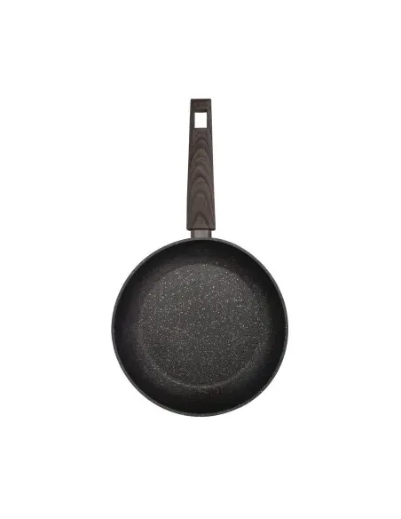 Sarten Resto Antiadh. De Marmol 22cm Ancho 4.4cm Alto Aluminio Forjado-Mango Madera Todo Tipo De Cocina Negro