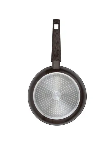Sarten Resto Antiadh. De Marmol 22cm Ancho 4.4cm Alto Aluminio Forjado-Mango Madera Todo Tipo De Cocina Negro