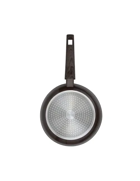 Sarten Resto Antiadh. De Marmol 22cm Ancho 4.4cm Alto Aluminio Forjado-Mango Madera Todo Tipo De Cocina Negro