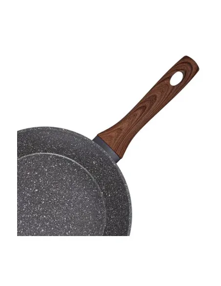 Sarten Resto Antiadh. Revest.Granito 26cm Ancho 7.0cm Alto Aluminio Forjado-Mango Madera Todo Tipo De Cocina