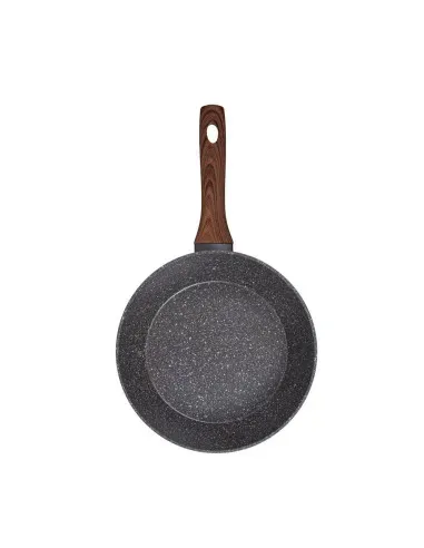 Sarten Resto Antiadh. Revest.Granito 26cm Ancho 7.0cm Alto Aluminio Forjado-Mango Madera Todo Tipo De Cocina