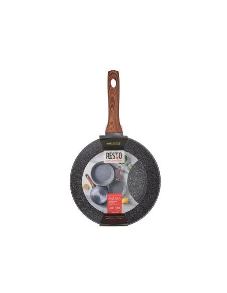 Sarten Resto Antiadh. Revest.Granito 26cm Ancho 7.0cm Alto Aluminio Forjado-Mango Madera Todo Tipo De Cocina