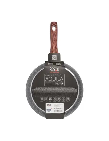 Sarten Resto Antiadh. Revest.Granito 26cm Ancho 7.0cm Alto Aluminio Forjado-Mango Madera Todo Tipo De Cocina