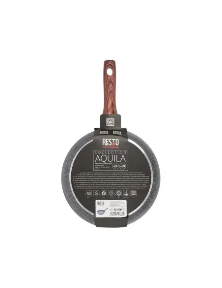 Sarten Resto Antiadh. Revest.Granito 26cm Ancho 7.0cm Alto Aluminio Forjado-Mango Madera Todo Tipo De Cocina