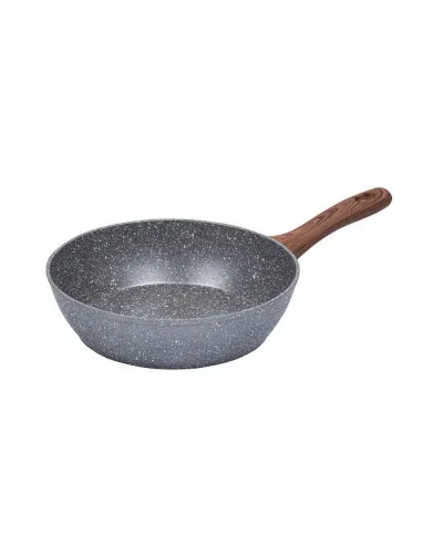 Sarten Resto Antiadh. Revest.Granito 26cm Ancho 7.0cm Alto Aluminio Forjado-Mango Madera Todo Tipo De Cocina