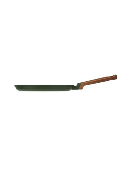 Sarten Crepera Resto Antiadh. 28cm Ancho 2.7 Cm Alto Aluminio-Mango Madera Todo Tipo De Cocina Negro