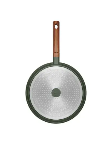 Sarten Crepera Resto Antiadh. 28cm Ancho 2.7 Cm Alto Aluminio-Mango Madera Todo Tipo De Cocina Negro