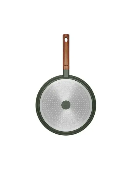 Sarten Crepera Resto Antiadh. 28cm Ancho 2.7 Cm Alto Aluminio-Mango Madera Todo Tipo De Cocina Negro