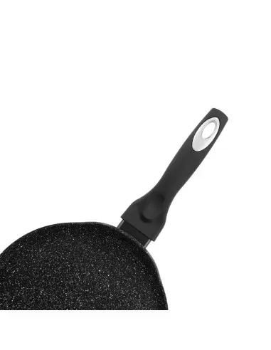 Sarten Pancake Resto Antiadh. 24cm Ancho 1.8 Cm Alto Aluminio-Mango Madera Todo Tipo De Cocina Negro