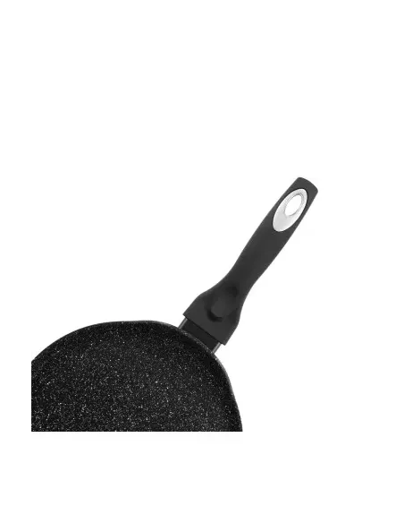 Sarten Pancake Resto Antiadh. 24cm Ancho 1.8 Cm Alto Aluminio-Mango Madera Todo Tipo De Cocina Negro