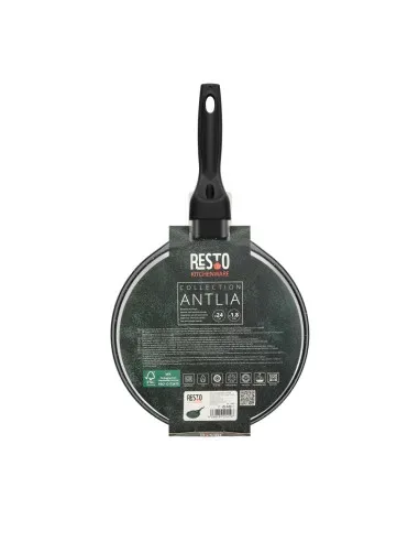 Sarten Pancake Resto Antiadh. 24cm Ancho 1.8 Cm Alto Aluminio-Mango Madera Todo Tipo De Cocina Negro