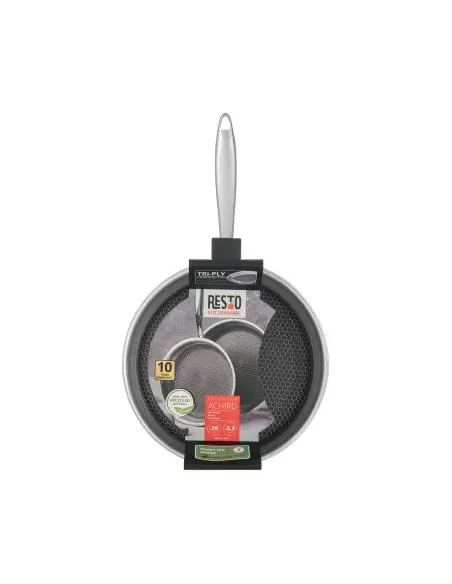 Sarten Resto Antiadh. 26cm Ancho 5.3cm Alto Acero Inox Induccion Mango Ergonomico