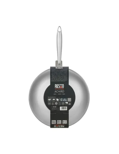 Wok Resto Antiadh. 28 Cm Ancho 7.5 Cm Ancho Inox Induccion Mango Ergonomico