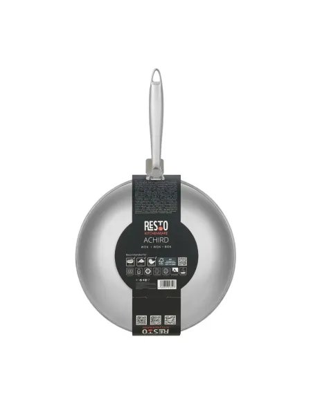 Wok Resto Antiadh. 28 Cm Ancho 7.5 Cm Ancho Inox Induccion Mango Ergonomico