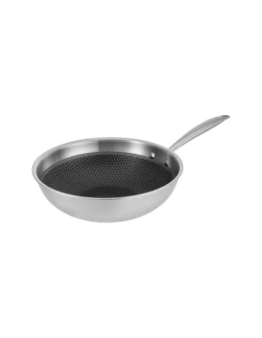 Wok Resto Antiadh. 28 Cm Ancho 7.5 Cm Ancho Inox Induccion Mango Ergonomico