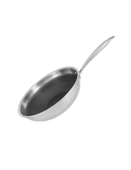 Wok Resto Antiadh. 28 Cm Ancho 7.5 Cm Ancho Inox Induccion Mango Ergonomico
