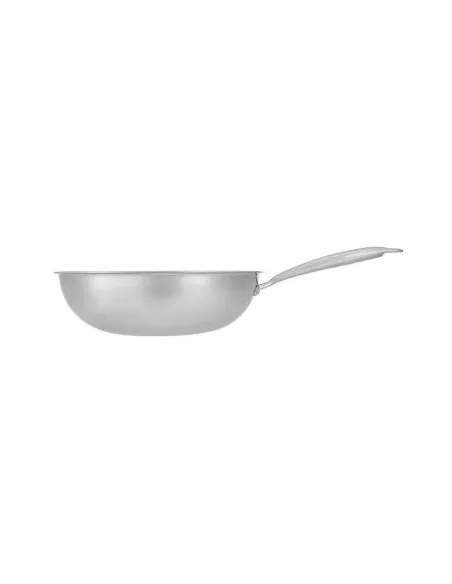 Wok Resto Antiadh. 28 Cm Ancho 7.5 Cm Ancho Inox Induccion Mango Ergonomico