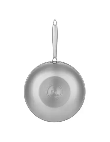 Wok Resto Antiadh. 28 Cm Ancho 7.5 Cm Ancho Inox Induccion Mango Ergonomico