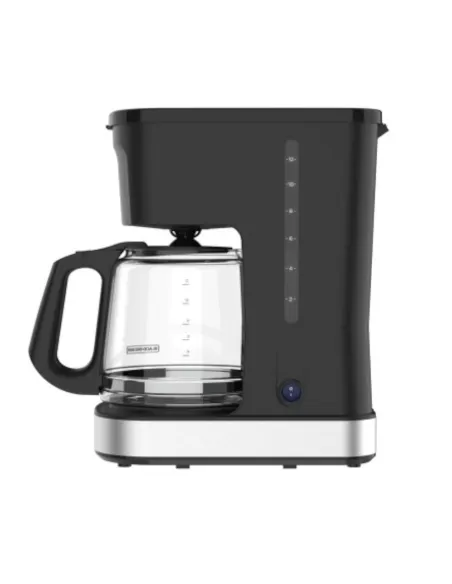 Cafetera Black Decker-12 Tazas-Sistema Vortex-Boton Encendido Y Apagado-Franja Silver