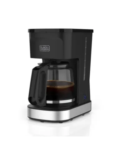 Cafetera Black Decker-12 Tazas-Sistema Vortex-Boton Encendido Y Apagado-Franja Silver