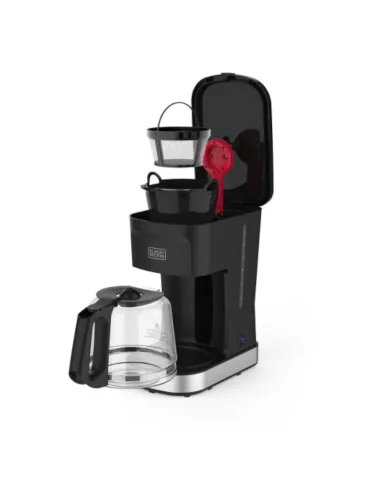 Cafetera Black Decker-12 Tazas-Sistema Vortex-Boton Encendido Y Apagado-Franja Silver