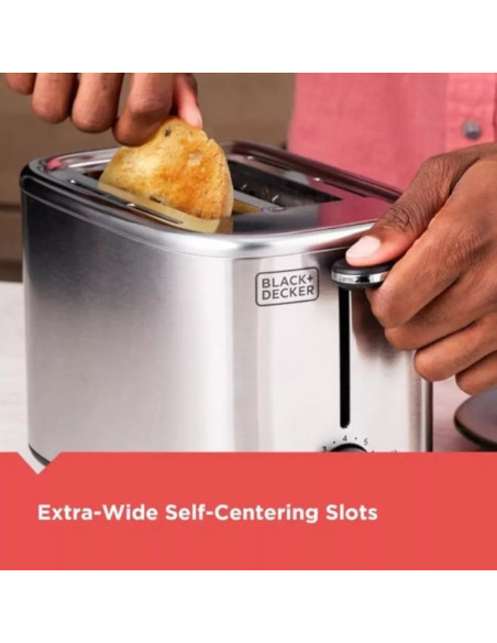 TOSTADORA BLACK DECKER 2 REBANADAS 7 NIVELES ACERO INOX.