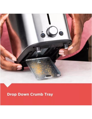 TOSTADORA BLACK DECKER 2 REBANADAS 7 NIVELES ACERO INOX.