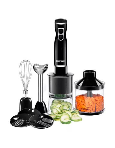 BATIDORA DE INMERSION CHEFMAN 6 EN 1 2 VELOCIDADES 300 WATTS NEGRO