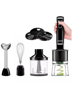 BATIDORA DE INMERSION CHEFMAN 6 EN 1 2 VELOCIDADES 300 WATTS NEGRO 2