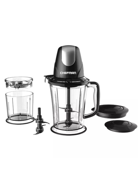 LICUADORA TODO EN 1 CHEFMAN 400W DOS VASOS CUCHILLAS CUADRUPLES CON TAPA NEGRO
