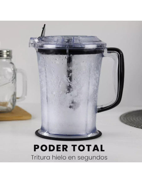 LICUADORA TODO EN 1 CHEFMAN 400W DOS VASOS CUCHILLAS CUADRUPLES CON TAPA NEGRO